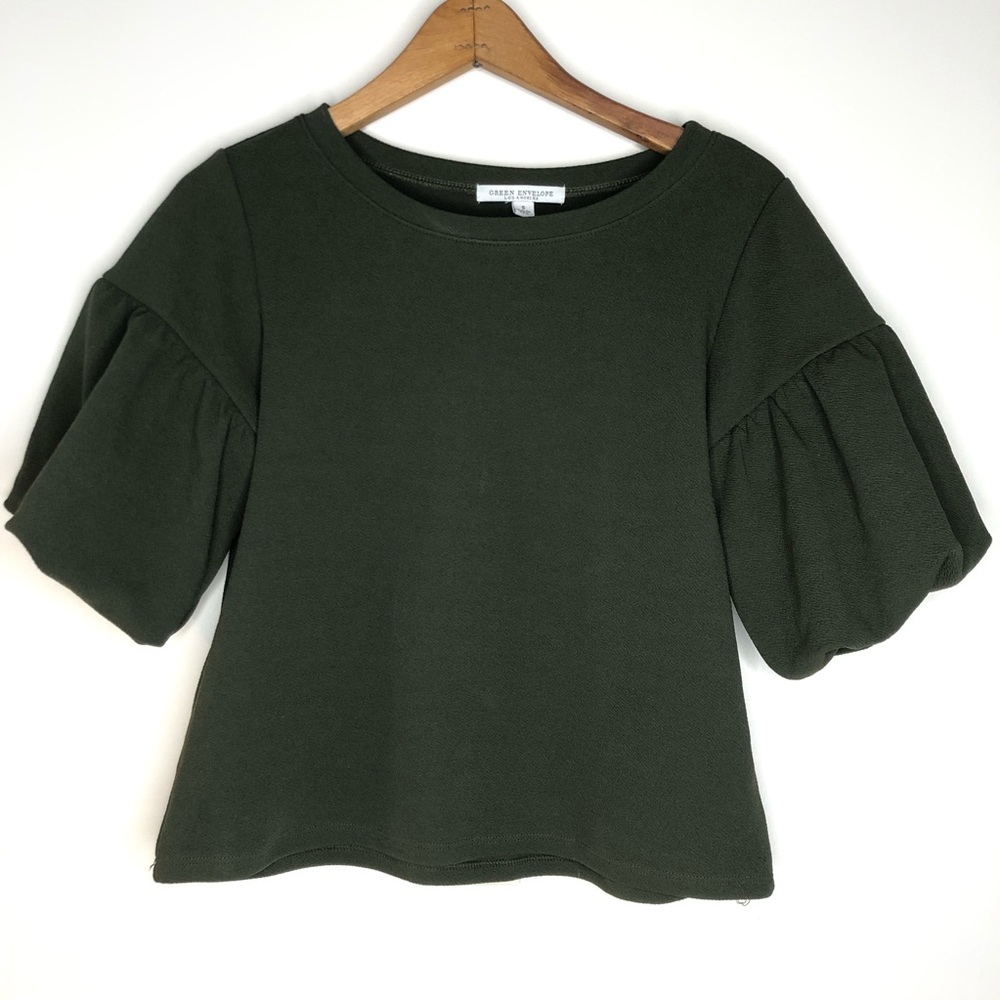 Green Envelope Olive Blouse